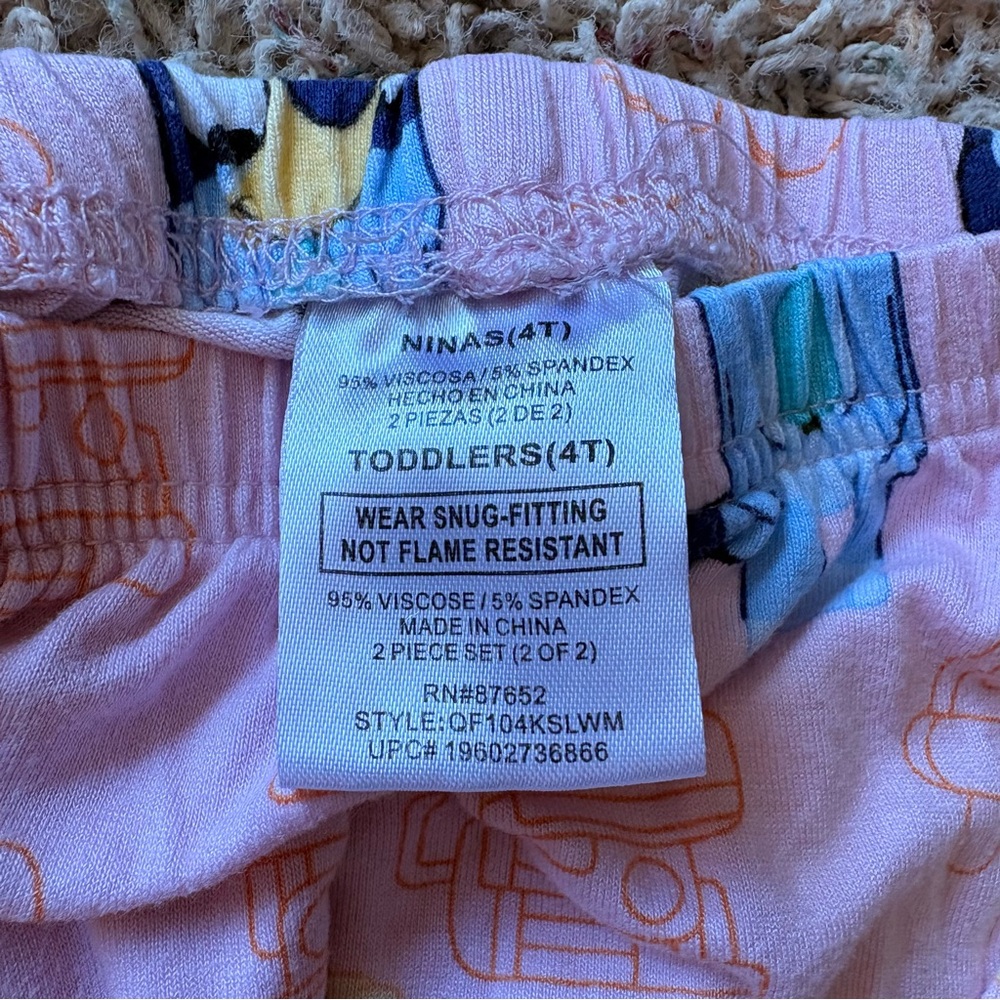 Pink Bluey Kids PJ Set - Kids Size 4 - Picture 7 of 7